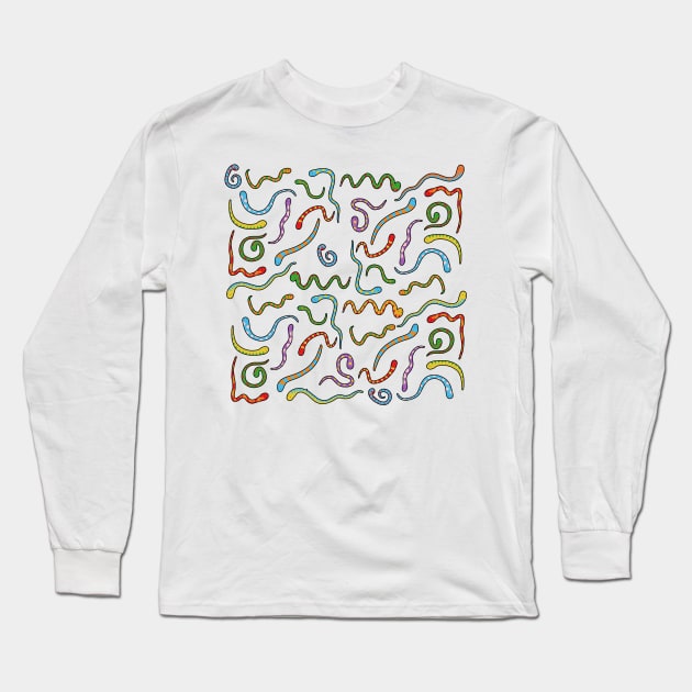 Snake Pattern Long Sleeve T-Shirt by valentinahramov